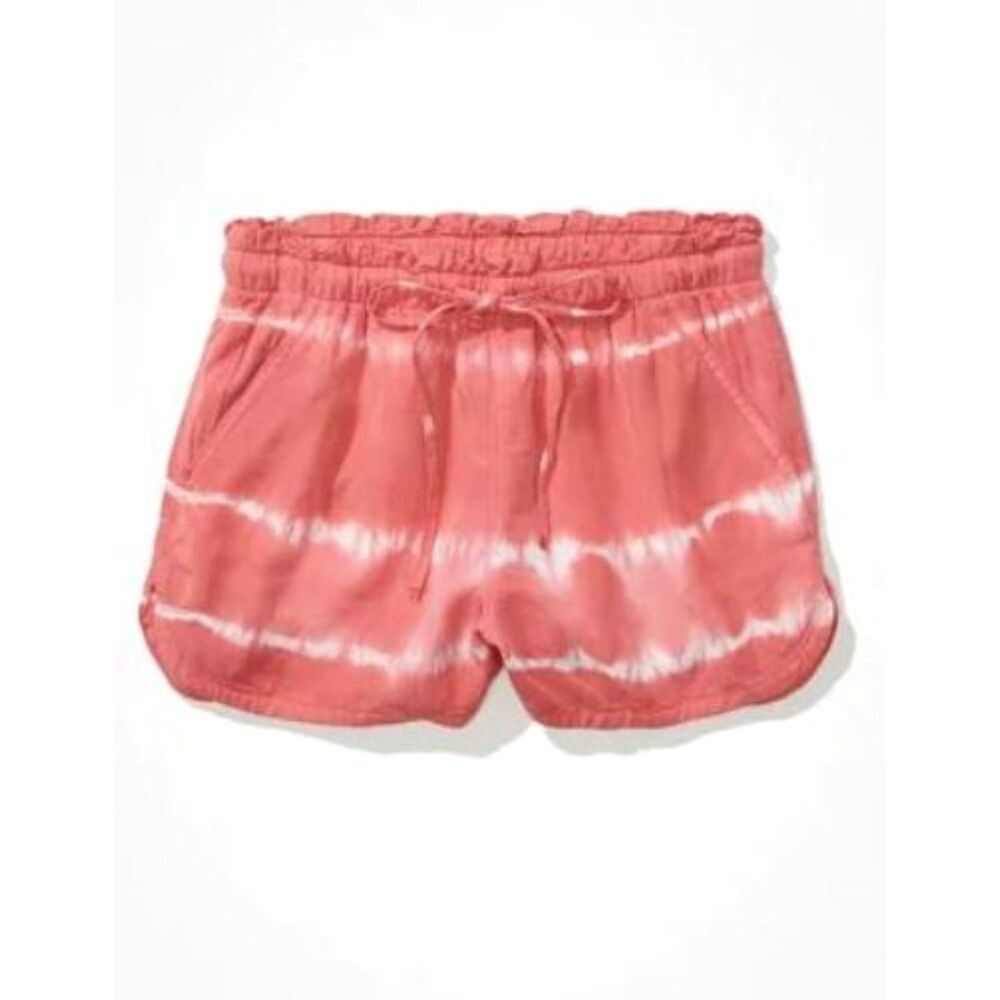 American Eagle AE women's shorts L pink tie dye vacay pull on high waist loose
